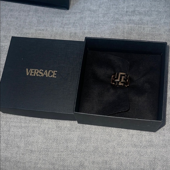 Versace Gold and Black Geometric Ring - Picture 5 of 5